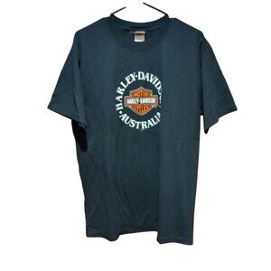 Vintage Harley Davidson 2004  Australia Black T-Shirt Size Lg